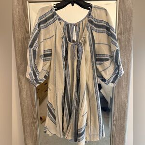 Free People blue and cream striped romper